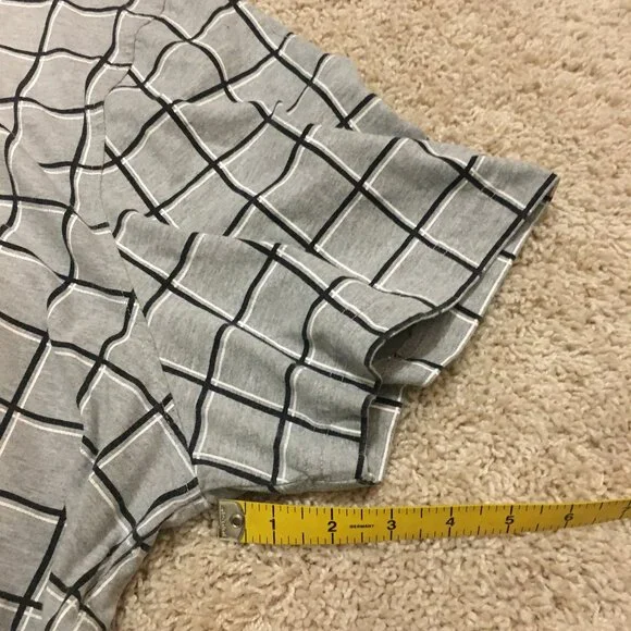 George Computer Geek Graph Paper Print Shirt - Grid Pattern Short Sleeve Polo - Picture 13 of 13